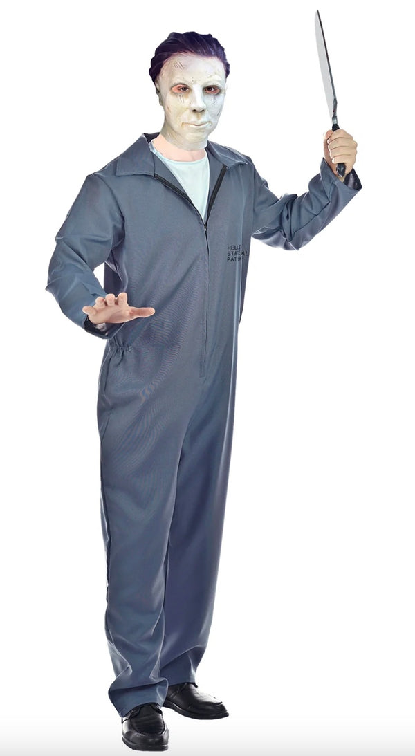 Adult Seriel Killer Grey Jumpsuit Costume